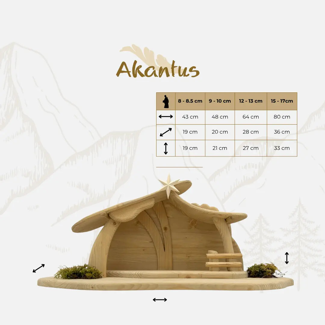Größentabelle Krippenstall: "Hl. Nacht" groß